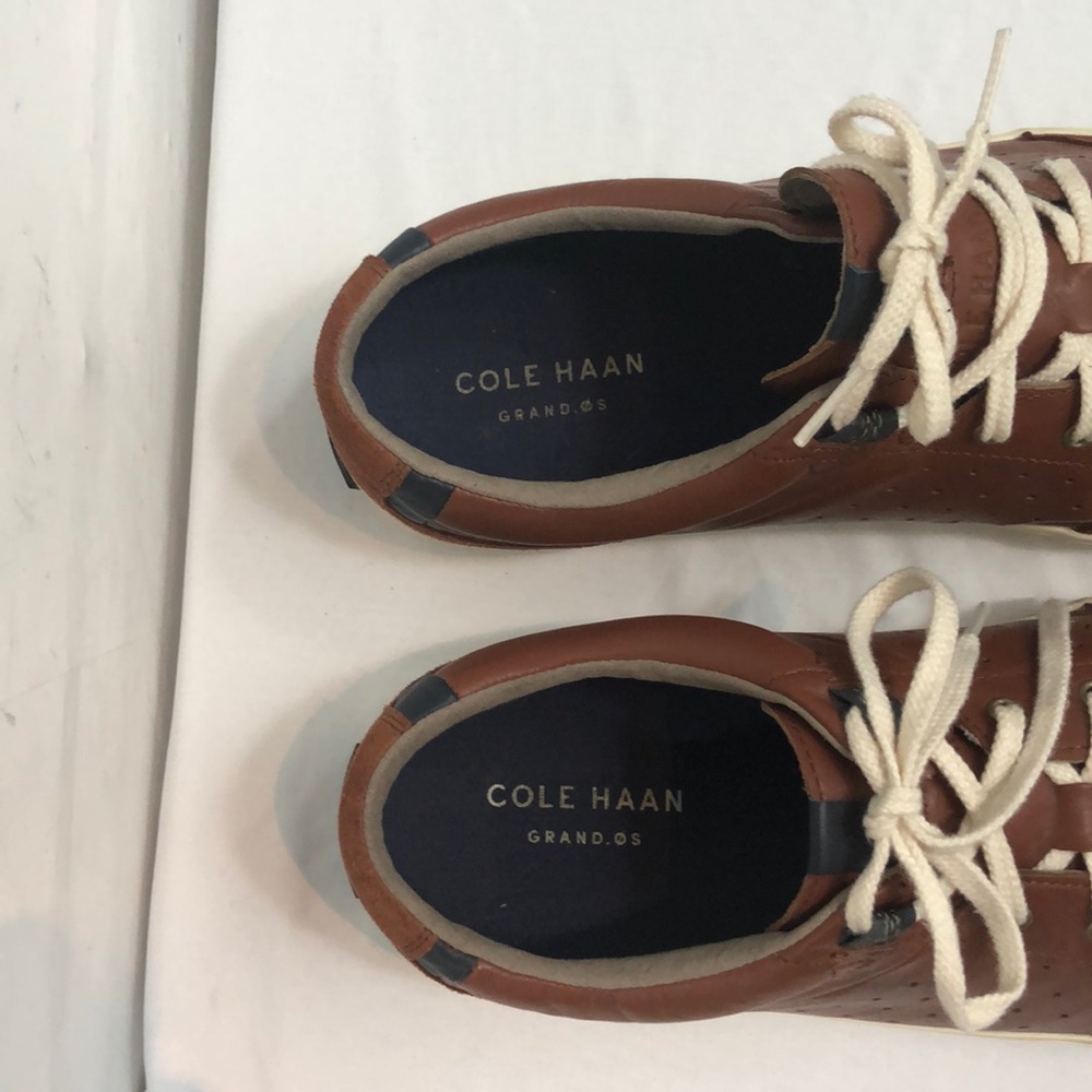 Cole Haan Cognac Leather Low Sneakers Size 11.5 - Picture 6 of 8